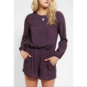 Lucca Couture Purple Short Romper Open Back Urban